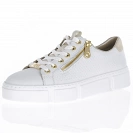 Rieker - Lace Up Flatform Trainers White - N5932-80 2