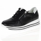 Waldlaufer - Lace Up Platform Shoes Black/White - 758009 2