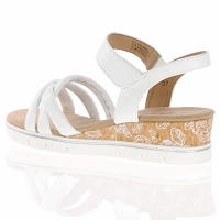 Caprice - Leather Low Wedge Sandals White - 28709 2
