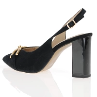 Caprice - Sling Back Suede Leather Court Shoes Black - 29600 2
