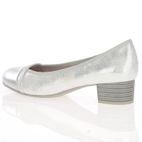 Jana - Block Heeled Court Shoes Silver - 22366 2