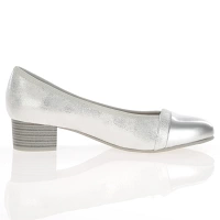 Jana - Block Heeled Court Shoes Silver - 22366 3