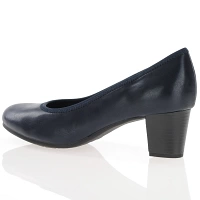 Jana - Block Heeled Court Shoes Dark Navy - 22477 2