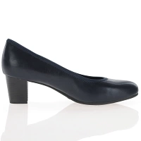 Jana - Block Heeled Court Shoes Dark Navy - 22477 3
