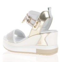 NeroGiardini - Sporty Wedge Sandals White/Gold -E219045D 2