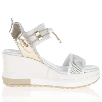 NeroGiardini - Sporty Wedge Sandals White/Gold -E219045D 3