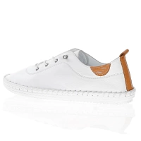 Lunar - St Ives Leather Plimsoll, White 2