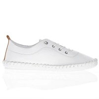 Lunar - St Ives Leather Plimsoll, White 3