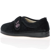 Padders - Camilla Front Strap Slippers, Black 2