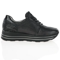 Waldlaufer - Lace Up Platform Shoes All Black - 758009 3