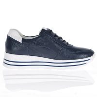 Waldlaufer - Lace Up Platform Shoes Navy/White - 758009 3