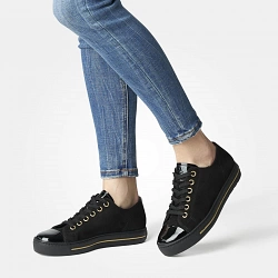 Paul Green - Suede Lace Up Trainers Black - 4977