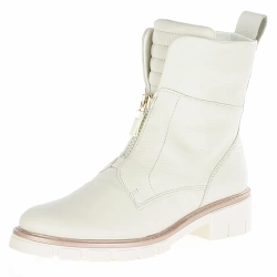 Ara - Leather Front Zip Ankle Boots Cream - 23130