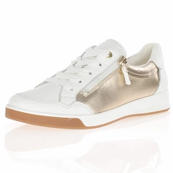 Ara - Rom Twin Zip Shoes White/Gold - 34423