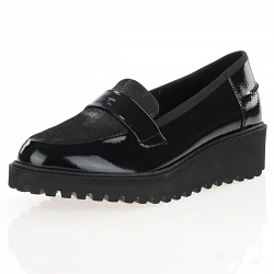 Ara - Kent Patent Wedge Loafers Black - 54352