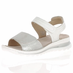 Ara - Tampa Velcro Sandals White / Silver - 47207