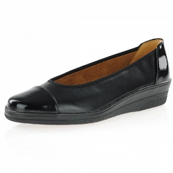Gabor - Low Wedge Leather Pumps Black - 402.37