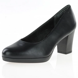 Jana - Block Heeled Court Shoes Black - 22471