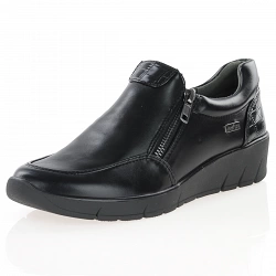Jana - Water Resistant Low Wedge Shoes Black - 24663