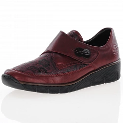 Rieker - Velcro Strap Shoes Dark-Red - 537C0-35