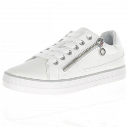 s.Oliver - Flat Side Zip Trainers White - 23615