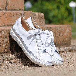 Caprice - Patent Leather Trainers White - 23654
