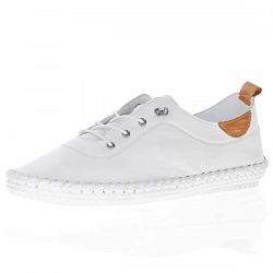 Lunar - St Ives Leather Plimsoll, White