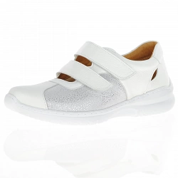 Softmode - Chrissy Leather Velcro Strap Shoes, White