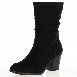 Susst - Emmy Block Heel Slouch Boots, Black