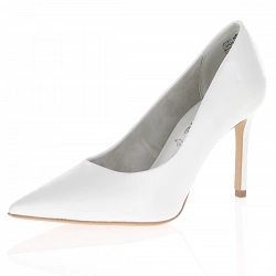 Tamaris - Vegan Heeled Court Shoes White Matte - 22423