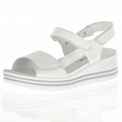 Waldlaufer - Low Wedge Velcro Sandals White - 728003