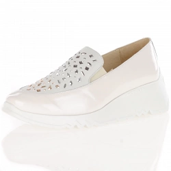 Wonders - Wedge Loafers White Patent - 6742
