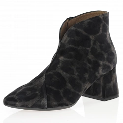 Wonders - Heeled Shoe Boots Black Leopard - 9013