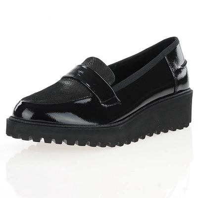 Ara - Kent Patent Wedge Loafers Black - 54352 1