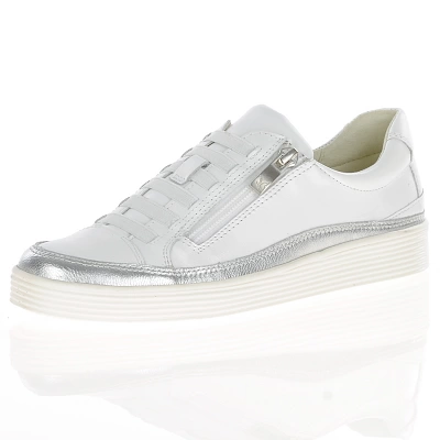 Caprice - Casual Side Zip Shoes White - 23755 1