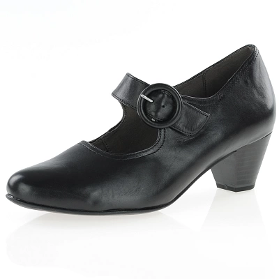 Caprice - Leather Mary-Jane Shoes Black - 24406-41 1