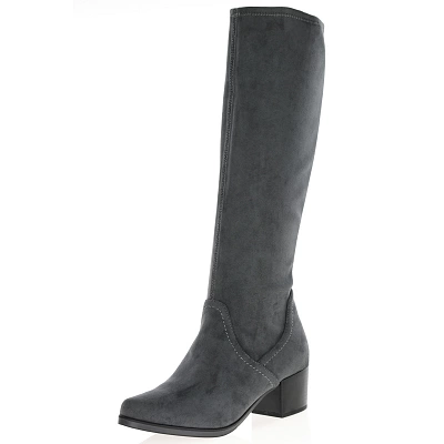 Caprice - Low Heel Sock Boots Dark Grey - 25506 1