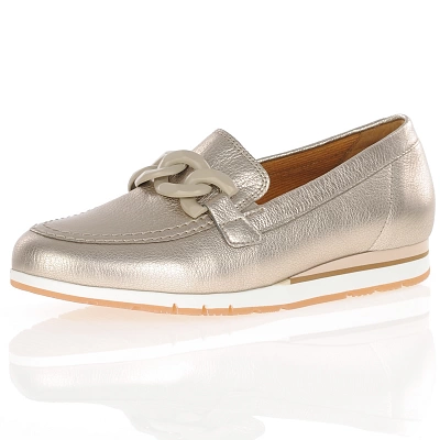Gabor - Metallic Leather Loafers Pewter - 415.62 1