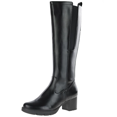 Jana - Block Heel Knee Boots Black - 25561 1