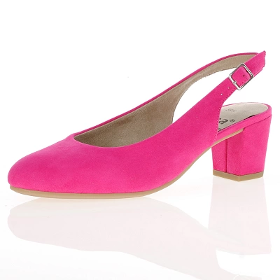 Jana - Block Heeled Slingback Shoes Fuchsia - 29460 1