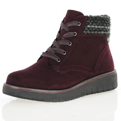 Marco Tozzi - Knitted Cuff Ankle Boots Bordeaux - 25228 1