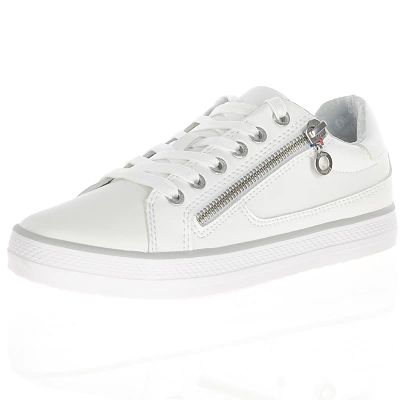 s.Oliver - Flat Side Zip Trainers White - 23615 1