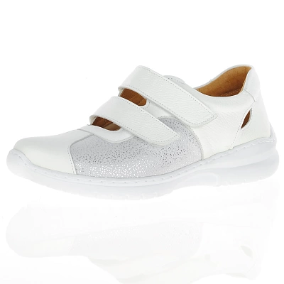 Softmode - Chrissy Leather Velcro Strap Shoes, White 1
