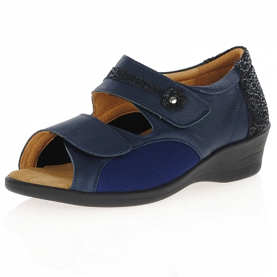 Softmode - Stacey Closed Heel Sandals, Navy Multi 1