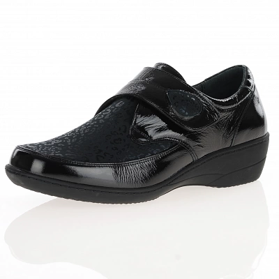 Softmode - Elma Velcro Strap Shoes, Black Patent 1