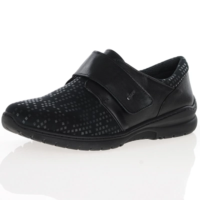Softmode - Daba Velcro Strap Shoes, Black Tetris 1