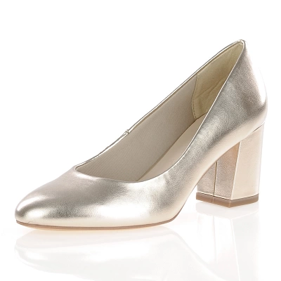 Tamaris - Block Heeled Court Shoes Gold - 22407 1